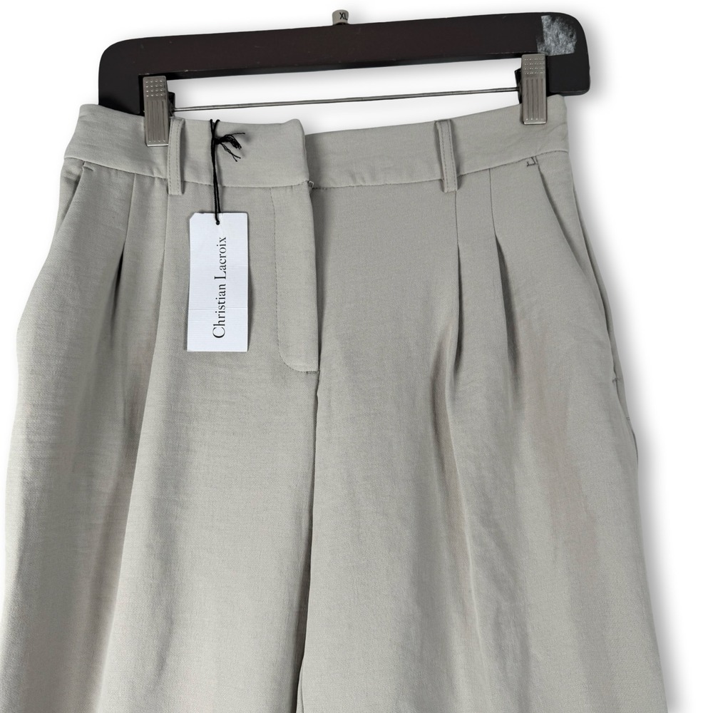 New Christian Lacroix Womens Pleated Front Dress Pants Sz 2 - Picture 2 of 5